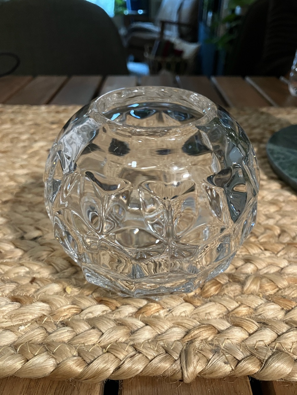 VINTAGE FOSTORIA GLASS CO. AMERICAN CRYSTAL ROSE BOWL BALL VASE SMALL 3 1/2”